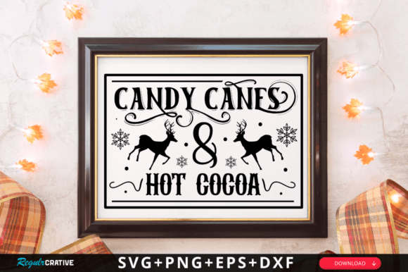 Candy Canes and Hot Cocoa SVG Design for Crafts & Graphics
