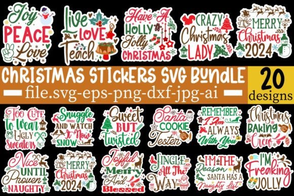 Christmas Stickers SVG Bundle: Graphics for Crafts-Driven Branding