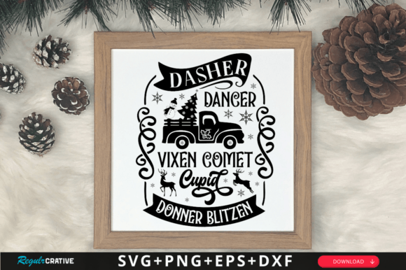 Dasher Dancer Vixen Comet SVG Graphics for Crafts