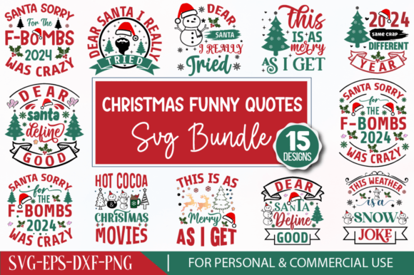 Funny Christmas SVG Quotes Bundle: Graphics for Crafts & Joyful Branding