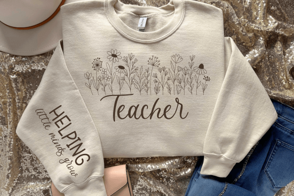 Teacher SVG + Wildflower Graphics for Crafts
